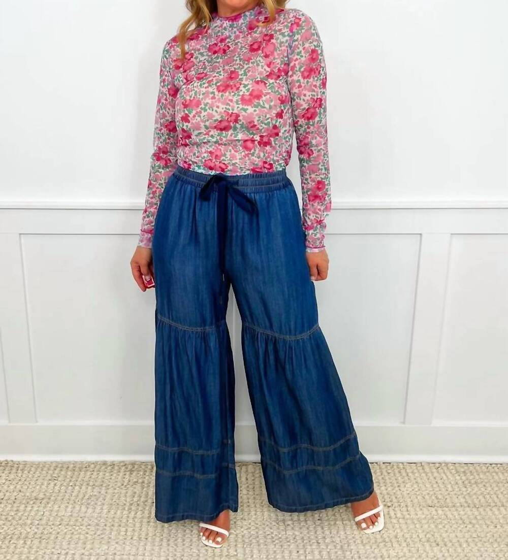 NEW ODDI make it your business high-rise wide leg pants in dark wash denim